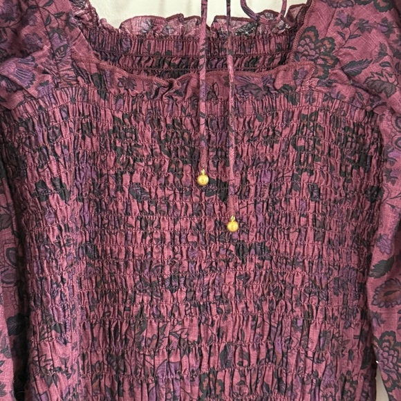 Free People Floral-print Smock It to Me Balloon-Sleeve Mini Dress Small - Picture 5 of 13